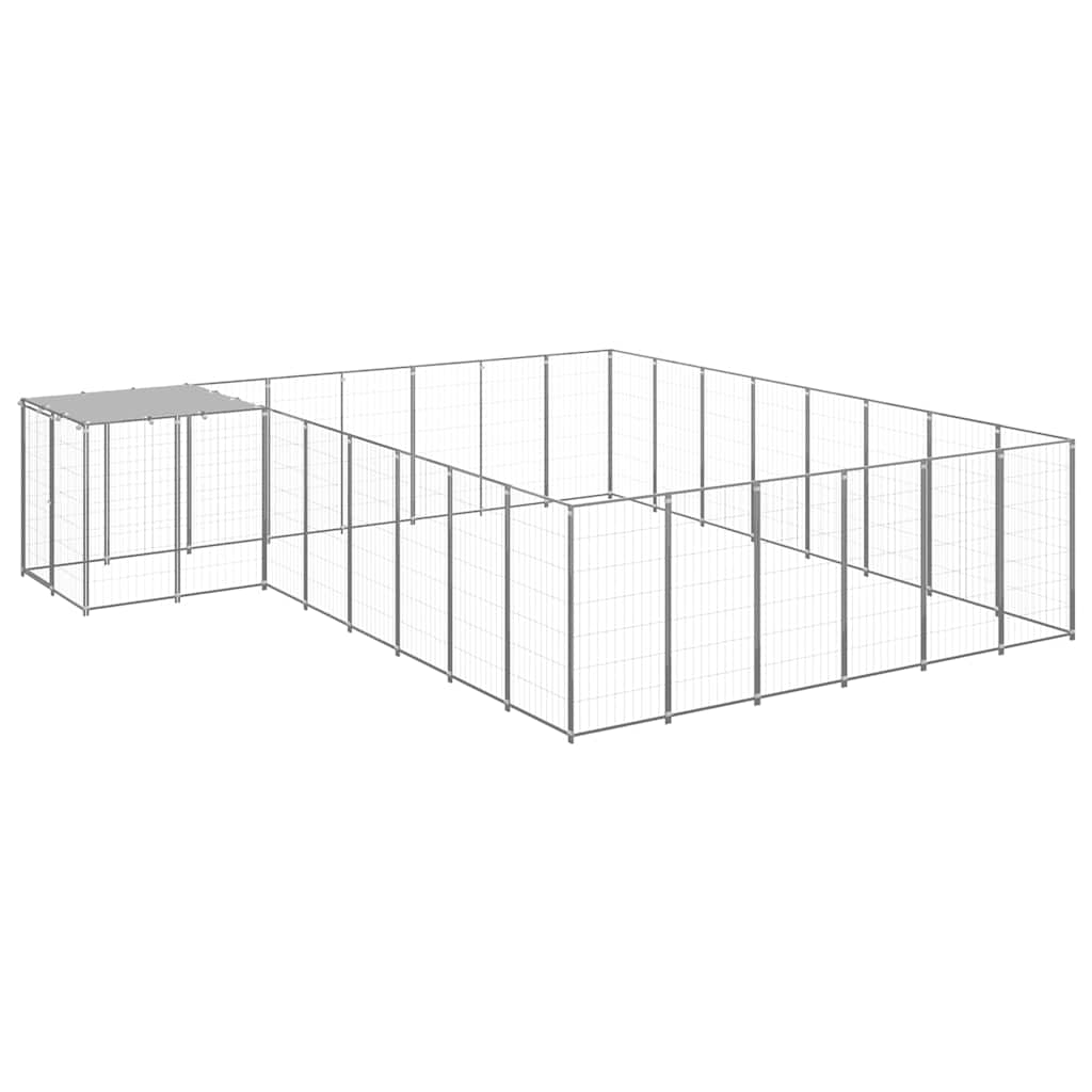 Dog Kennel Silver 15,73 m² Steel