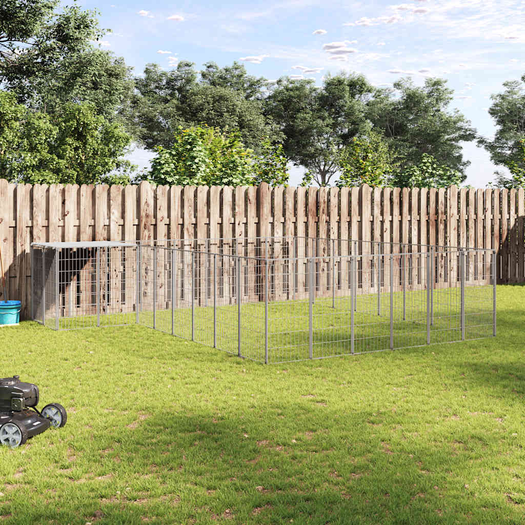 Dog Kennel Silver 15.73 m² Steel