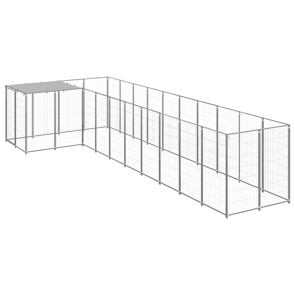 Dog Kennel Silver 7,26 m² Steel