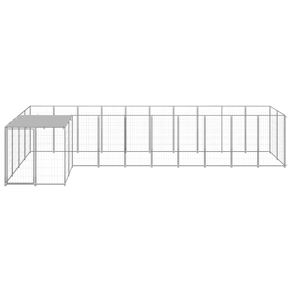 Dog Kennel Silver 7,26 m² Steel