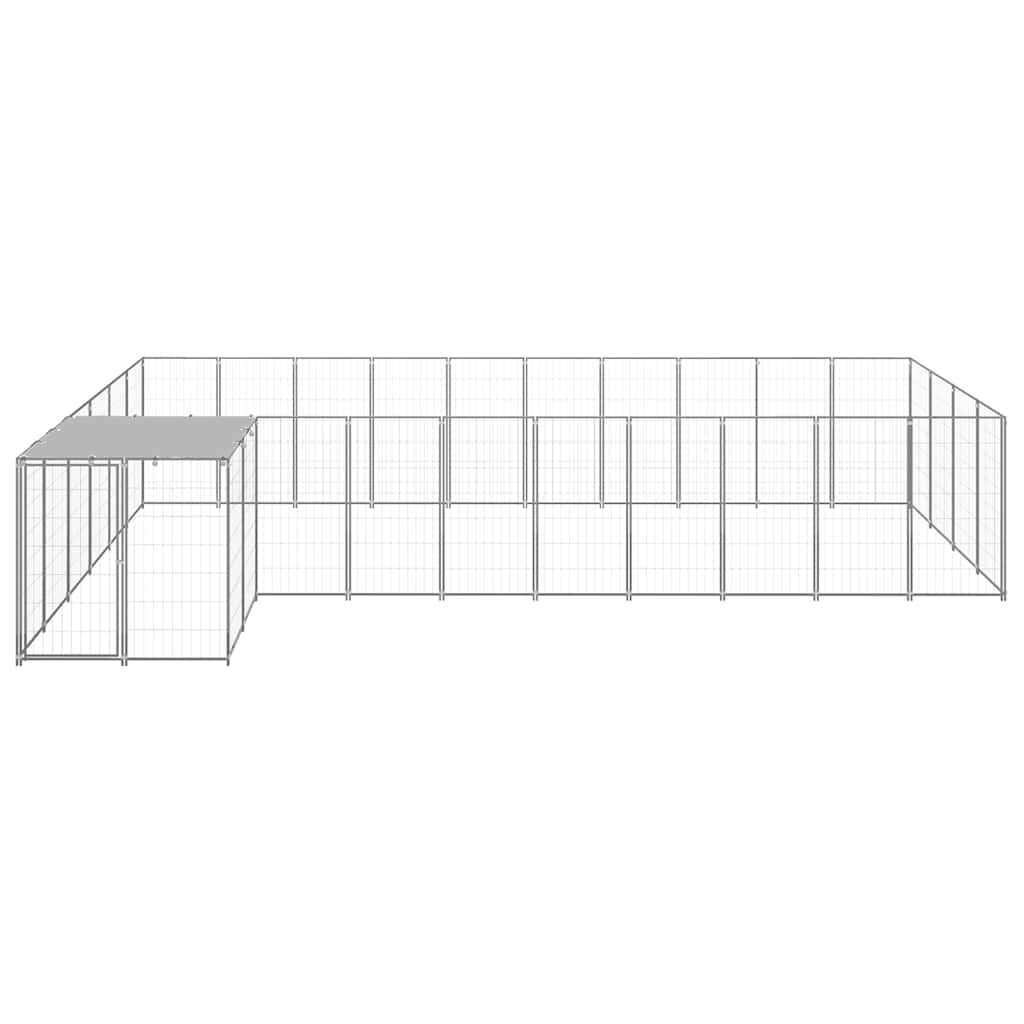 Dog Kennel Silver 13.31 m² Steel