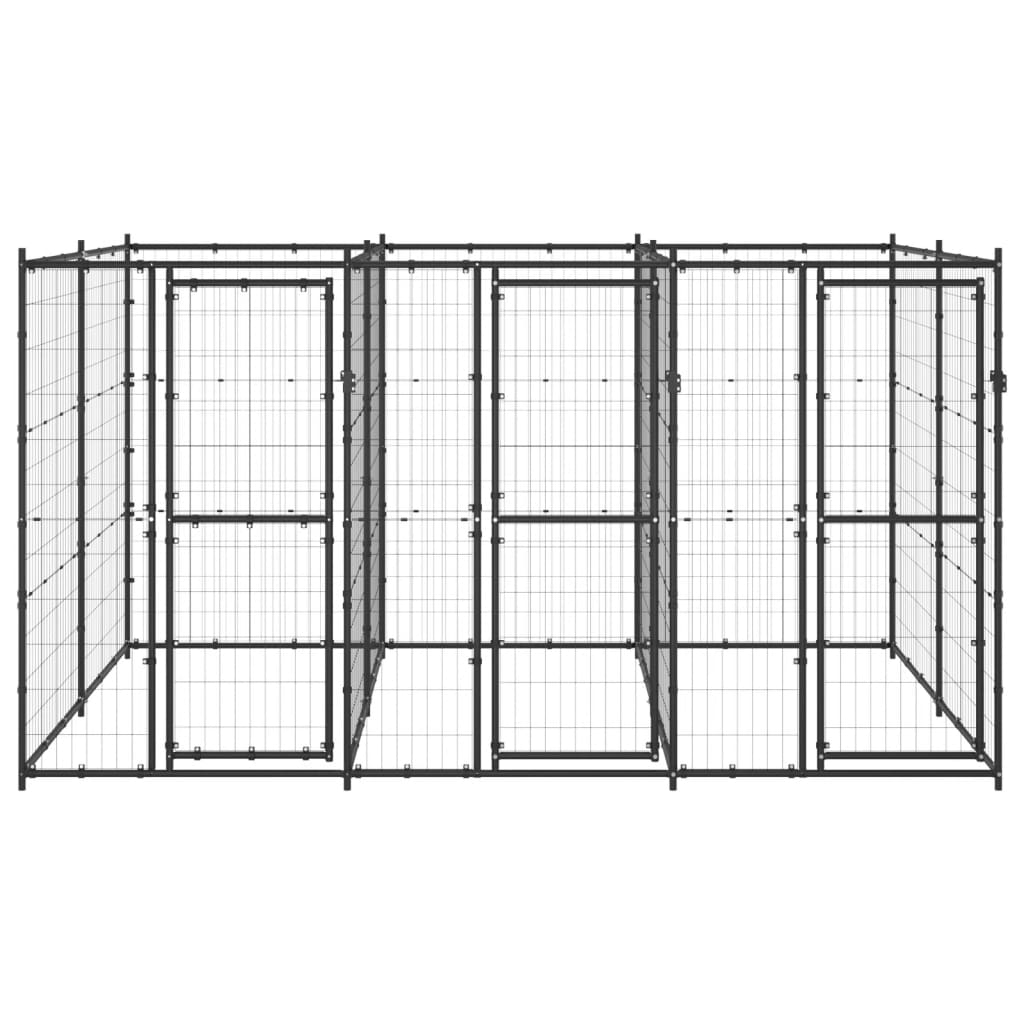 Outdoor Dog Kennel Steel 7.26 m²