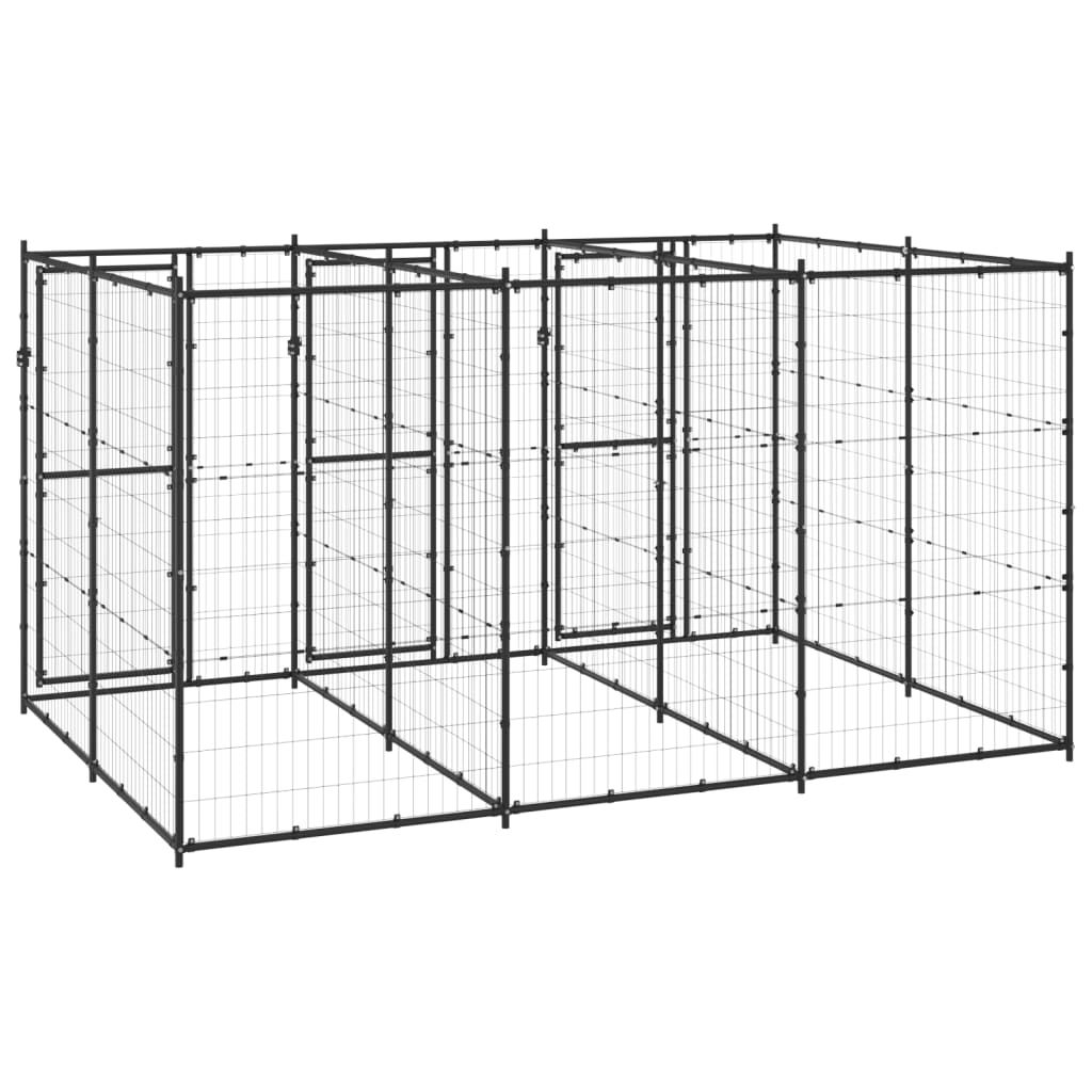 Outdoor Dog Kennel Steel 7.26 m²