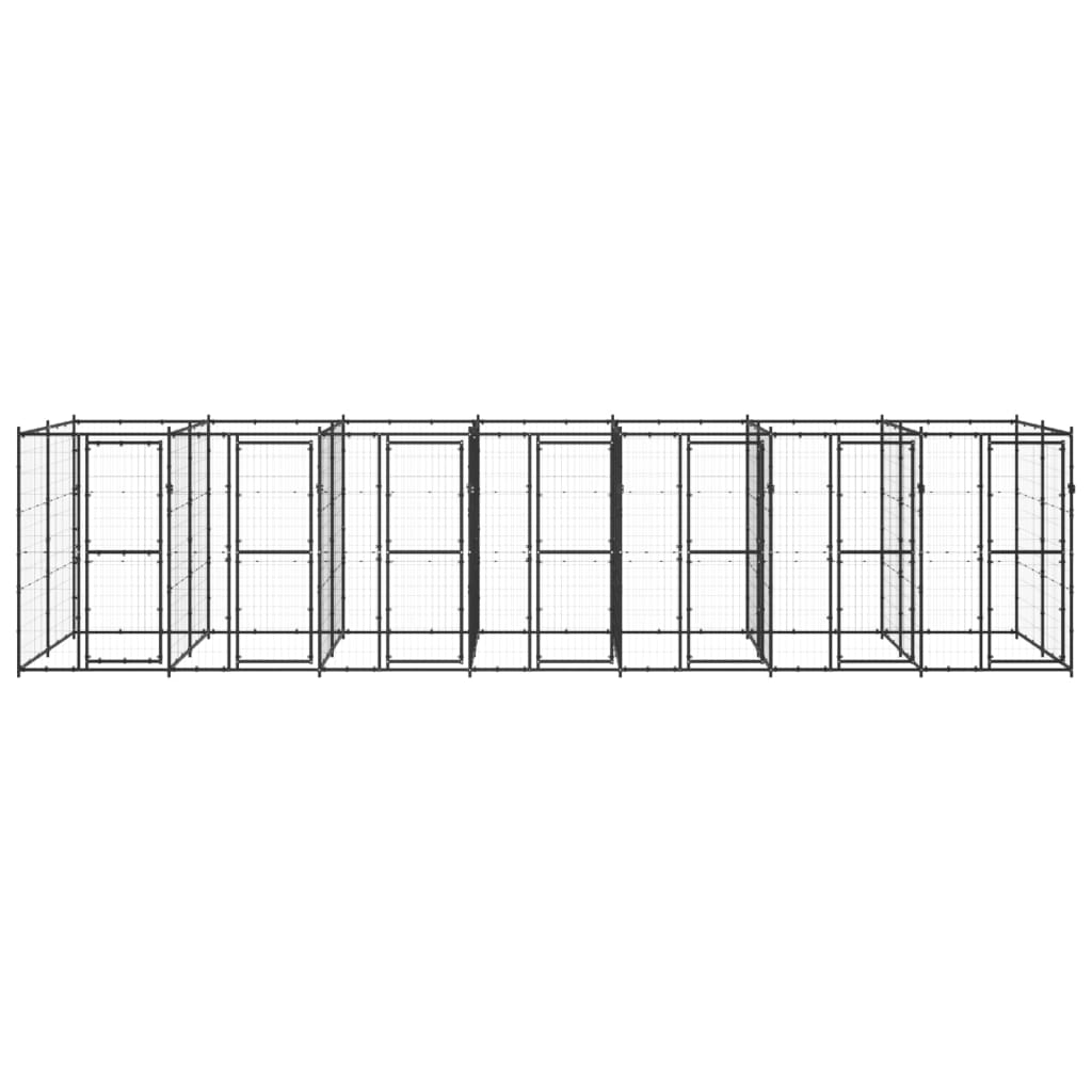 Outdoor Dog Kennel Steel 16.94 m²