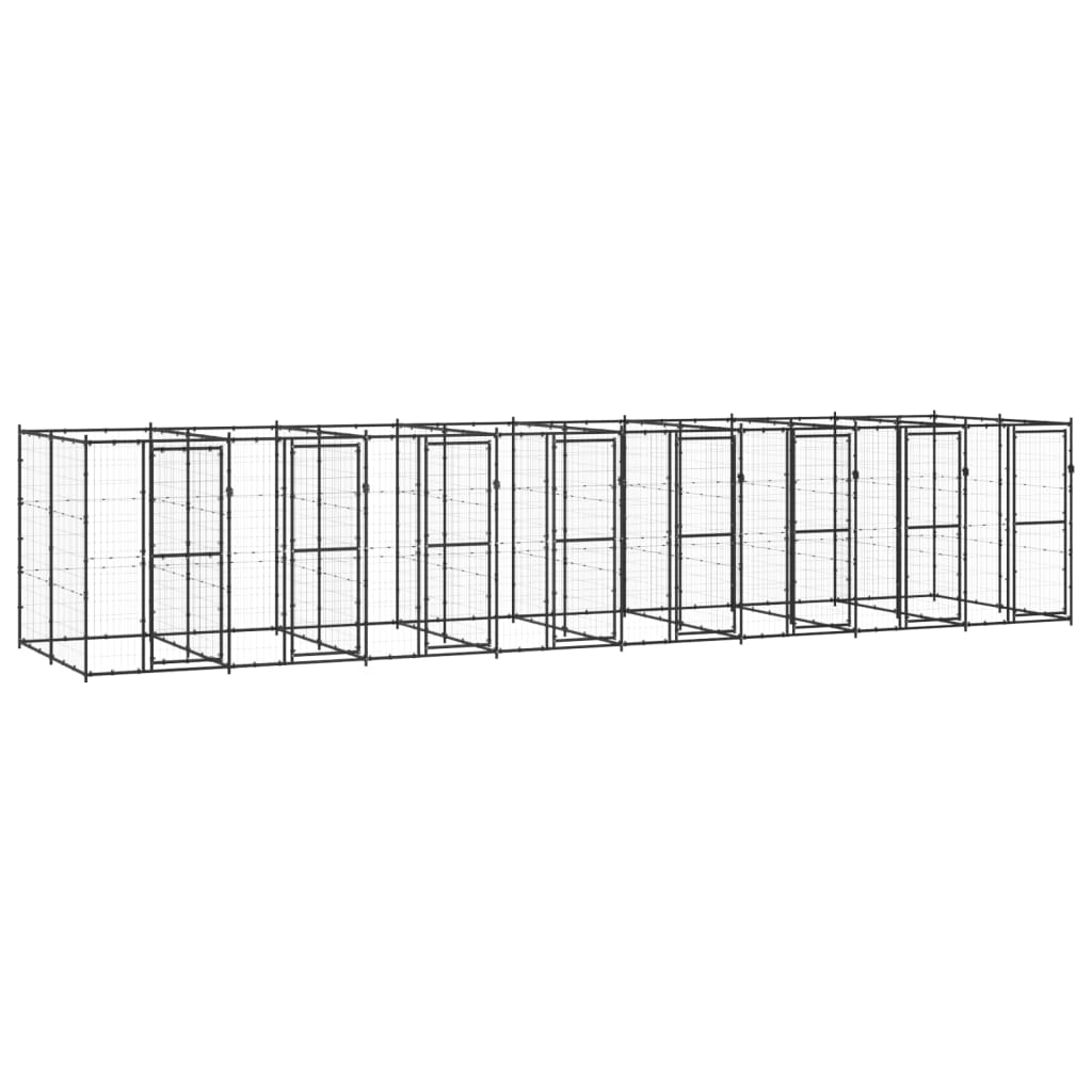 Outdoor Dog Kennel Steel 19.36 m²