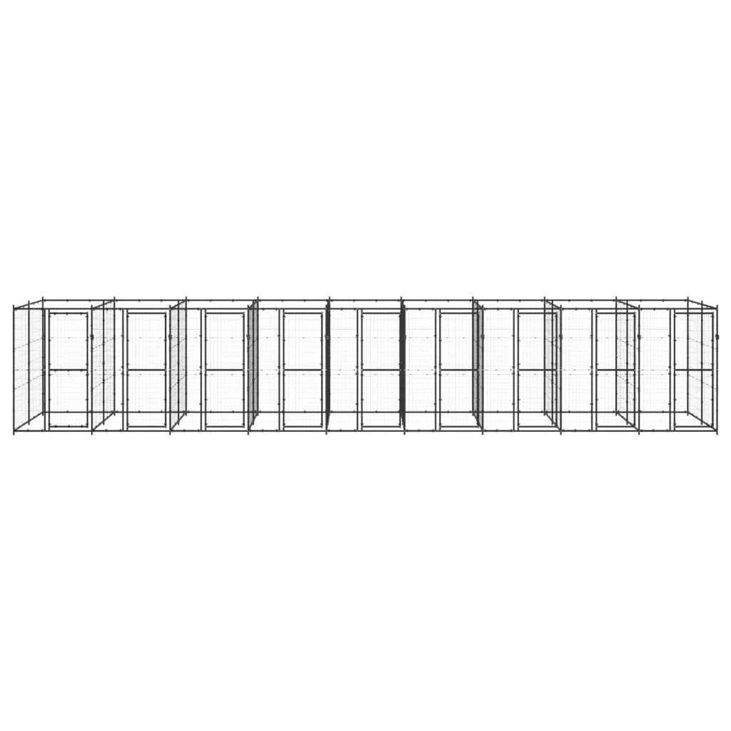 Outdoor Dog Kennel Steel 21.78 m²