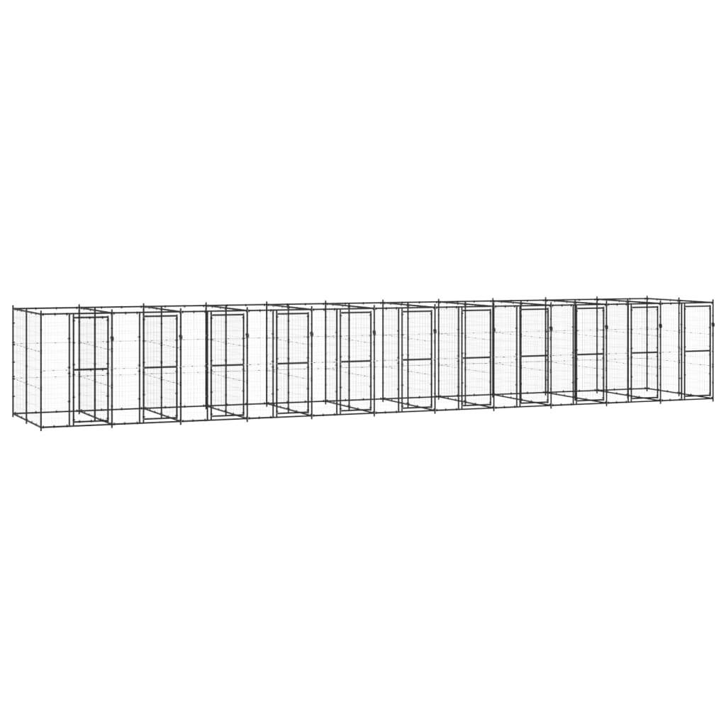 Outdoor Dog Kennel Steel 26.62 m²