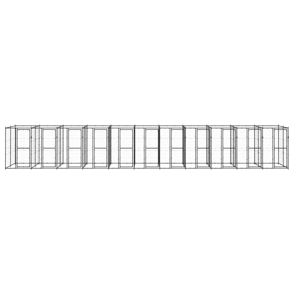 Outdoor Dog Kennel Steel 26.62 m²