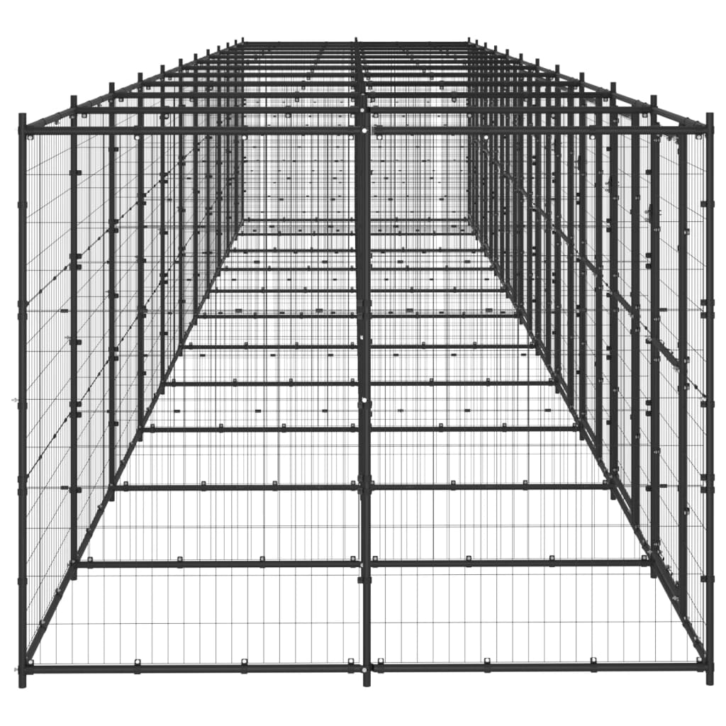 Outdoor Dog Kennel Steel 26.62 m²