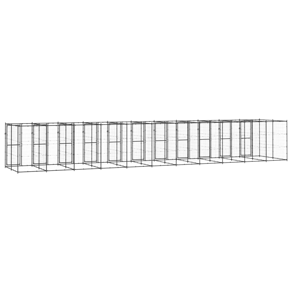 Outdoor Dog Kennel Steel 26.62 m²