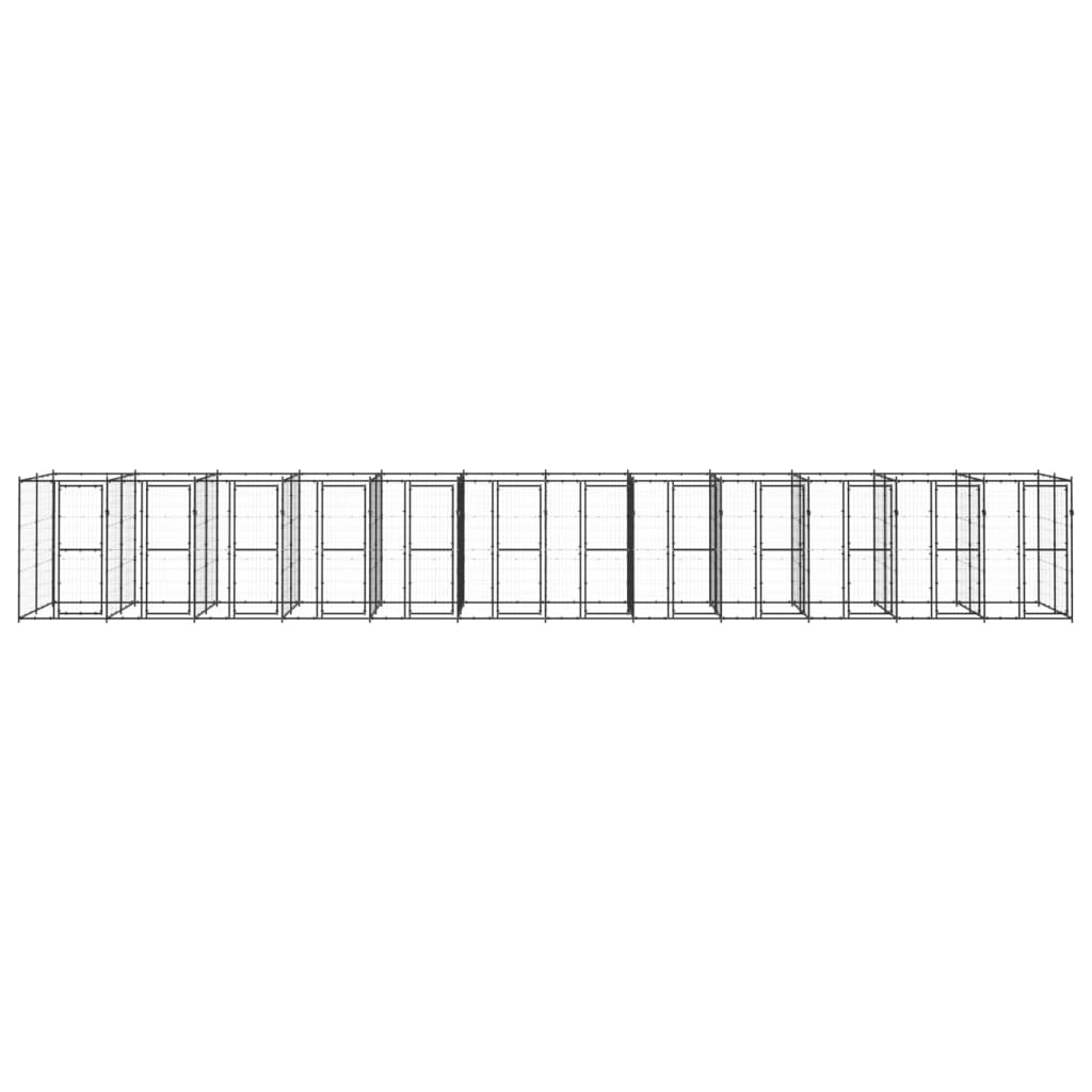 Outdoor Dog Kennel Steel 29.04 m²