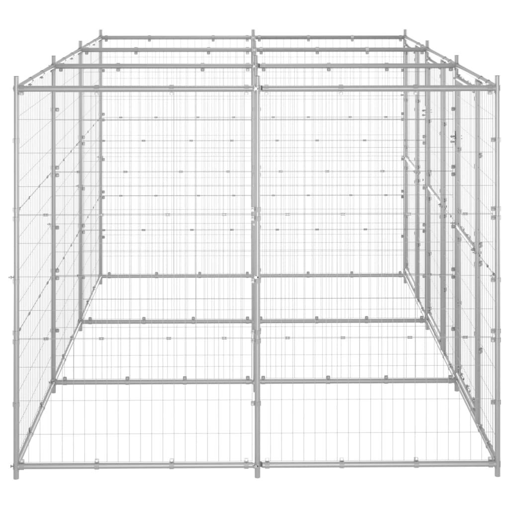 Outdoor Dog Kennel Galvanised Steel 7.26 m²