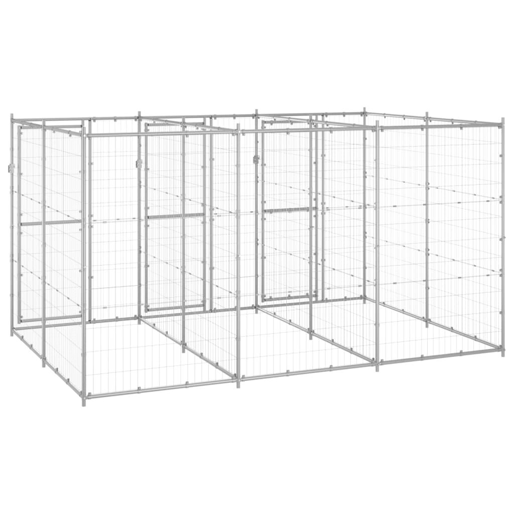 Outdoor Dog Kennel Galvanised Steel 7.26 m²