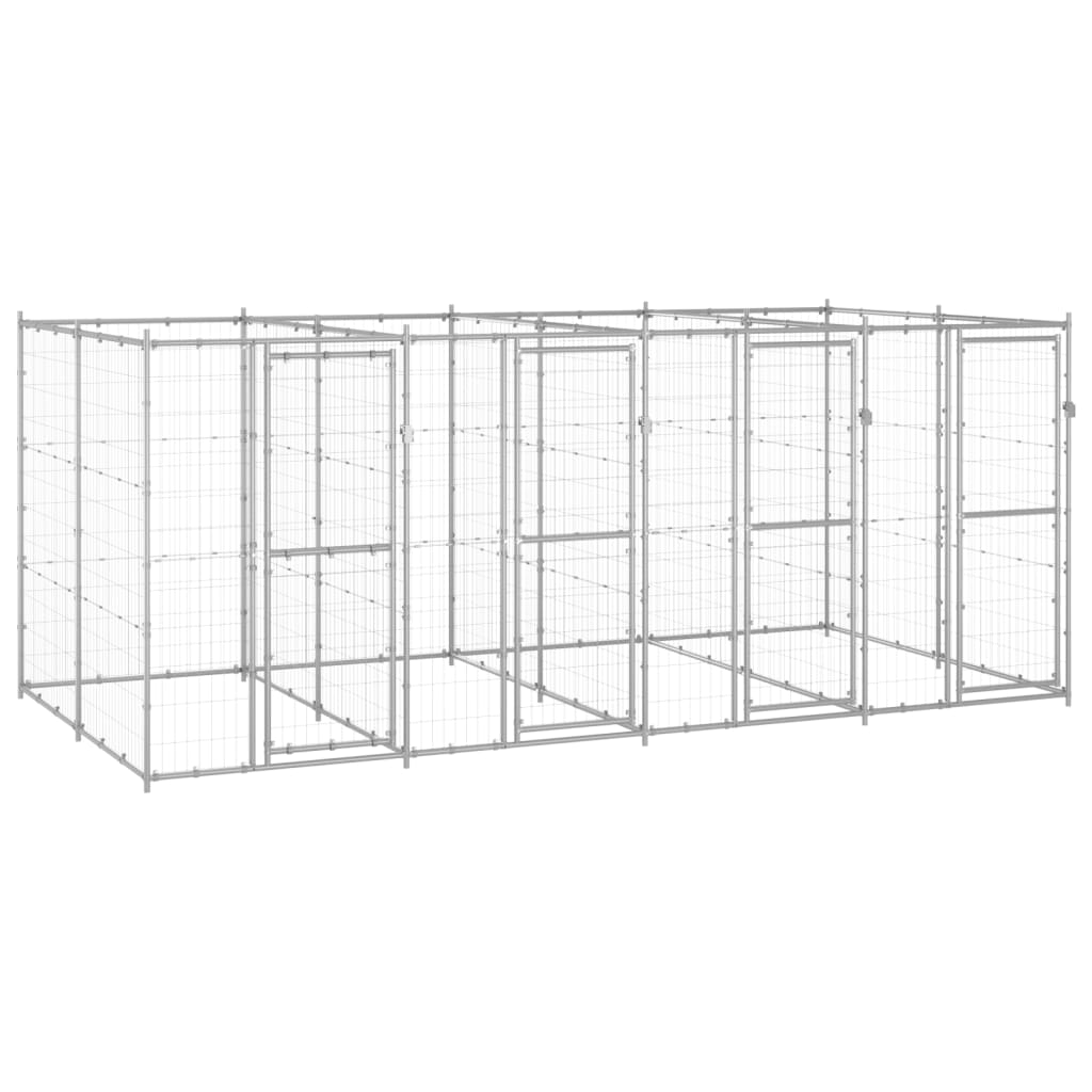 Outdoor Dog Kennel Galvanised Steel 9.68 m²