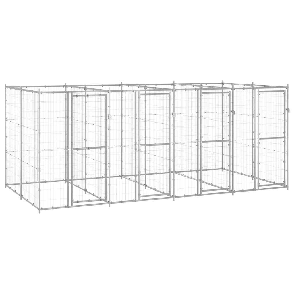 Outdoor Dog Kennel Galvanised Steel 9.68 m²