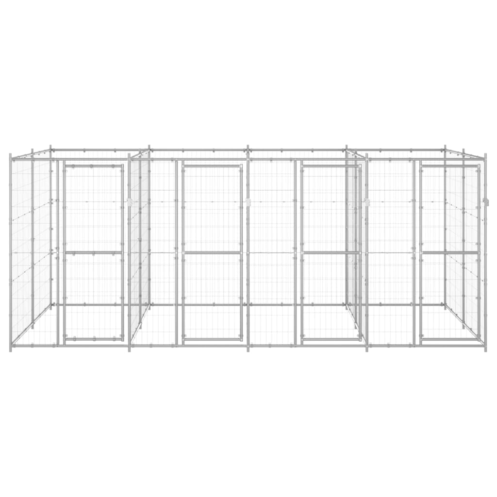 Outdoor Dog Kennel Galvanised Steel 9.68 m²