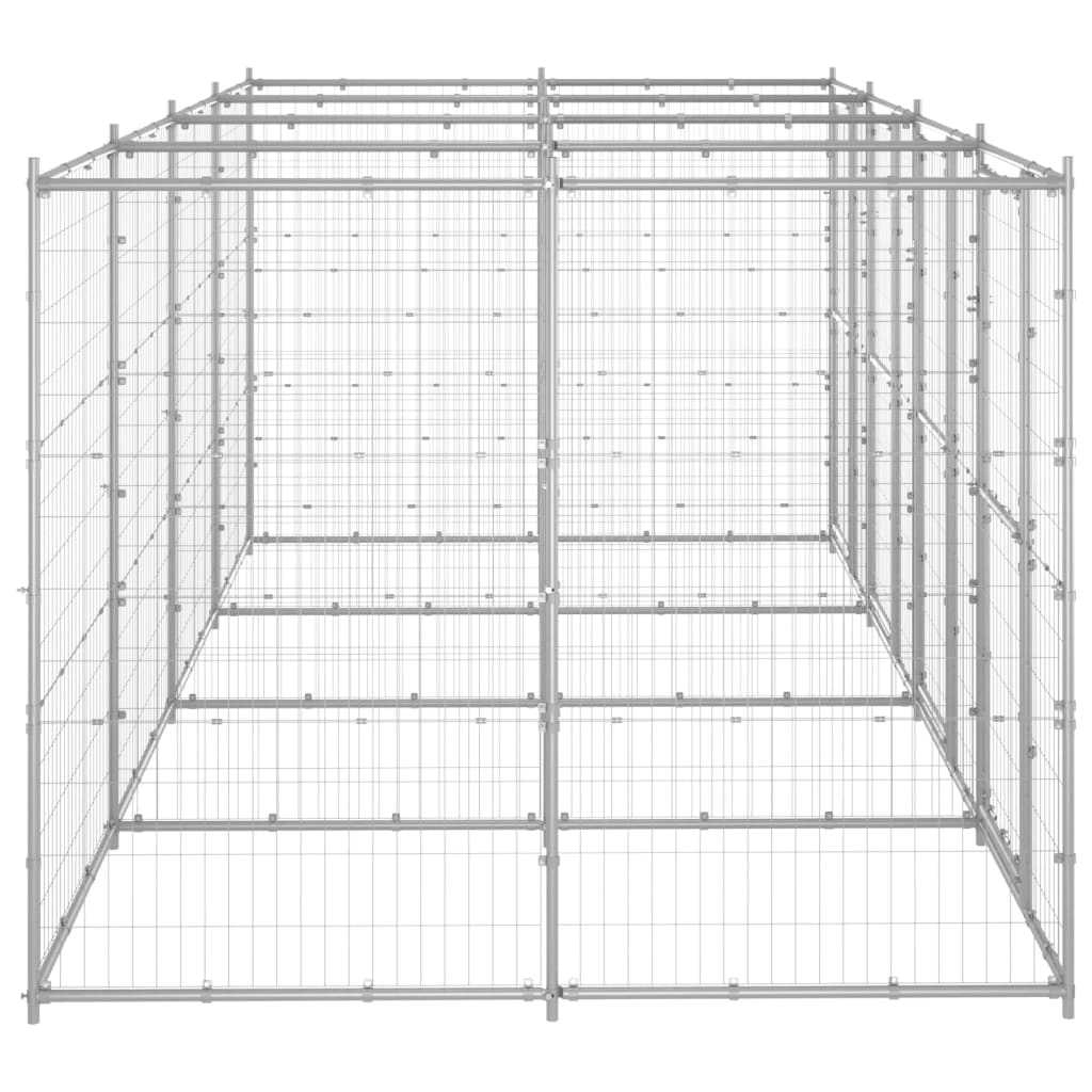 Outdoor Dog Kennel Galvanised Steel 9.68 m²