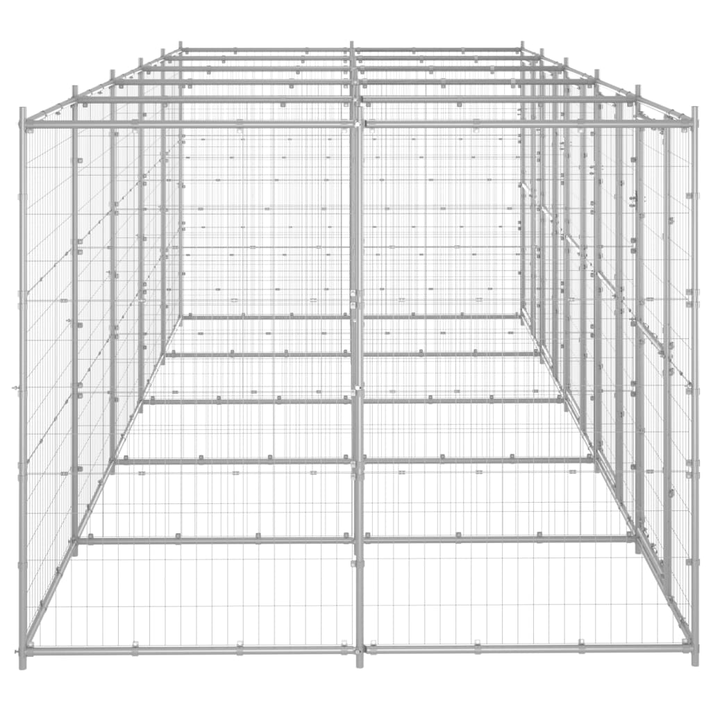 Outdoor Dog Kennel Galvanised Steel 12.1 m²