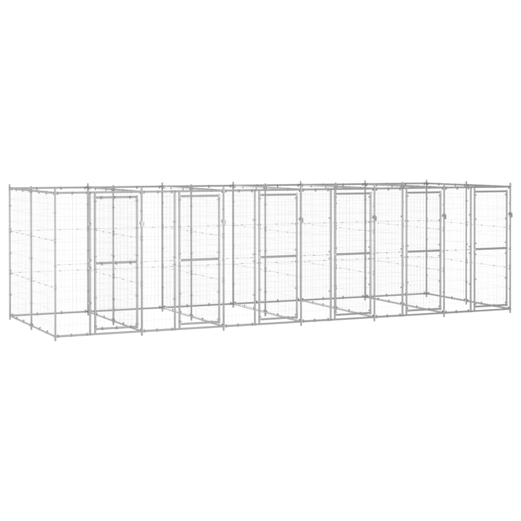 Outdoor Dog Kennel Galvanised Steel 14.52 m²