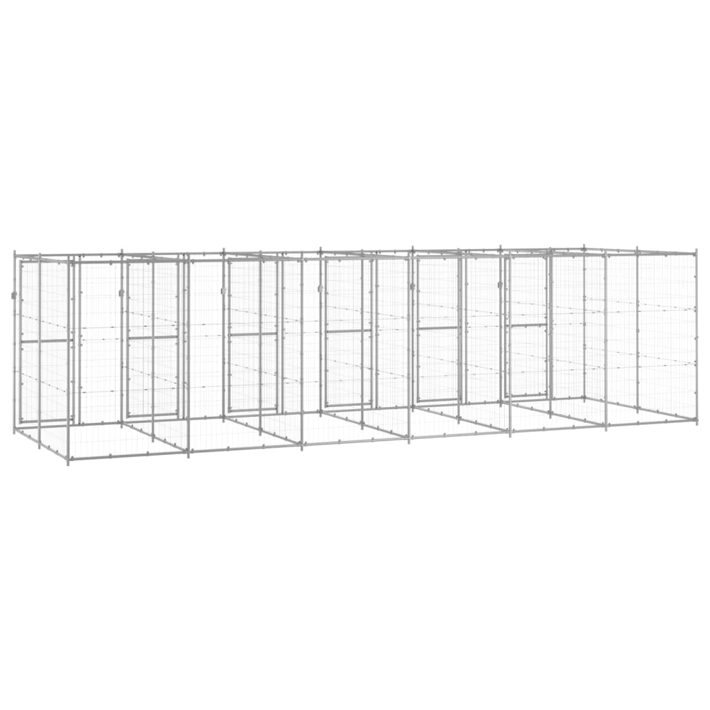 Outdoor Dog Kennel Galvanised Steel 14.52 m²