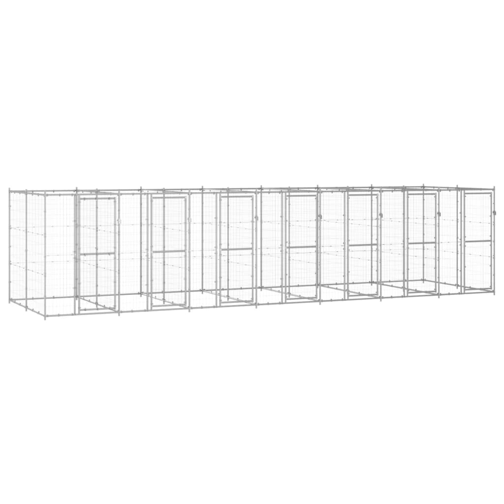 Outdoor Dog Kennel Galvanised Steel 16.94 m²