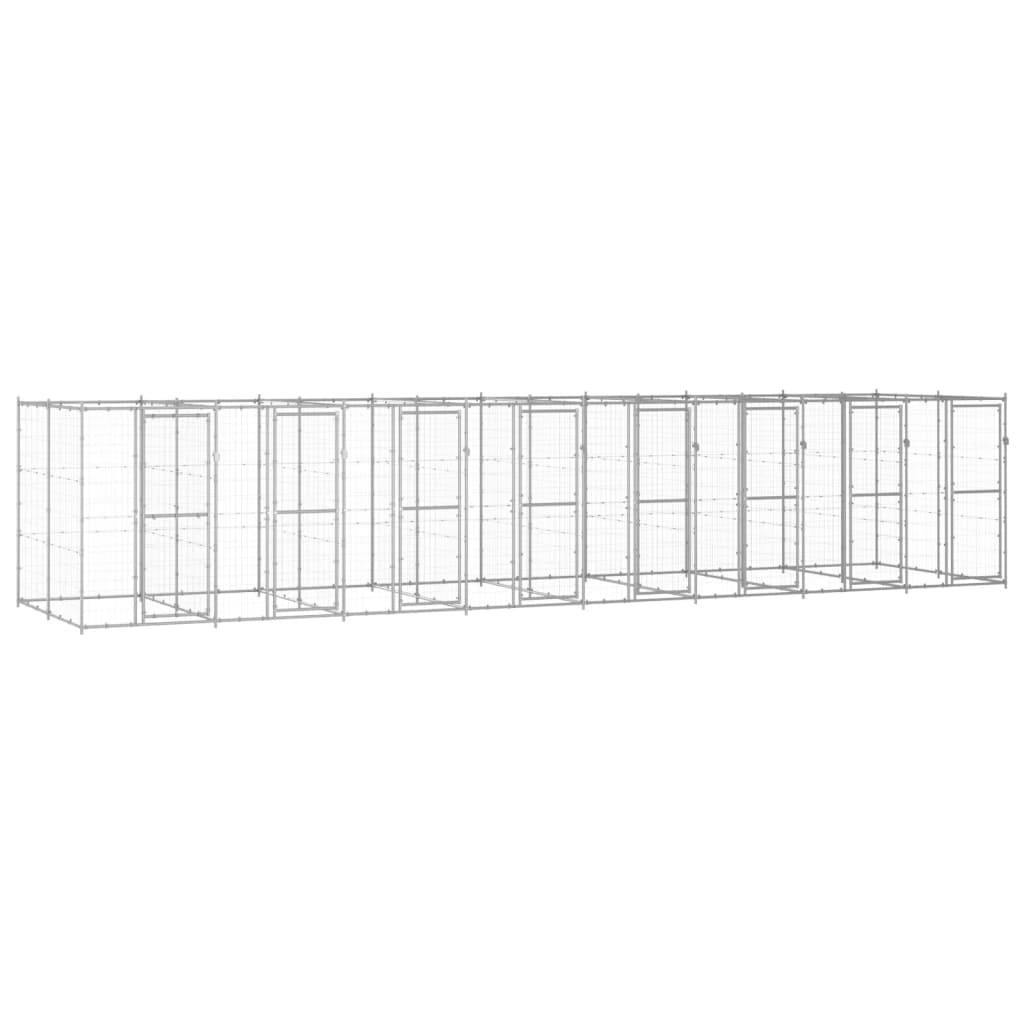 Outdoor Dog Kennel Galvanised Steel 19.36 m²