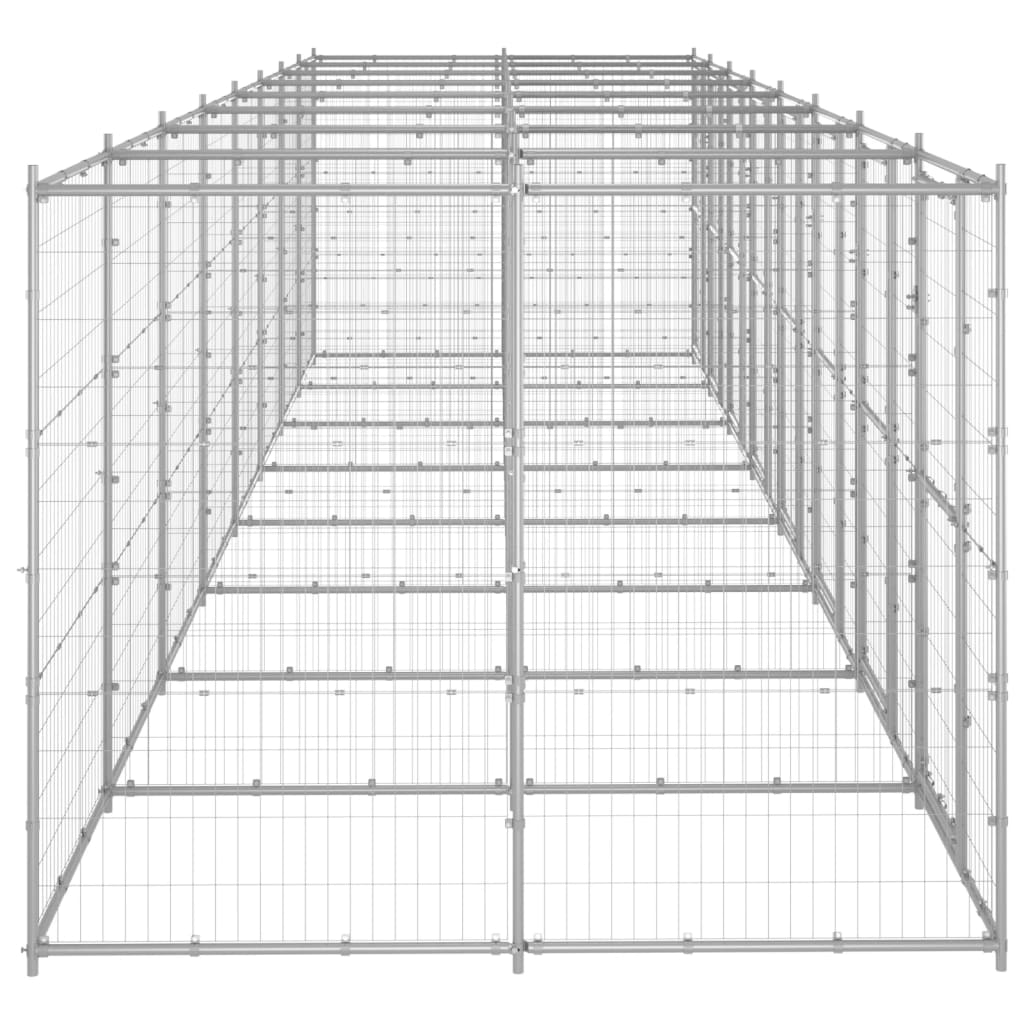 Outdoor Dog Kennel Galvanised Steel 19.36 m²