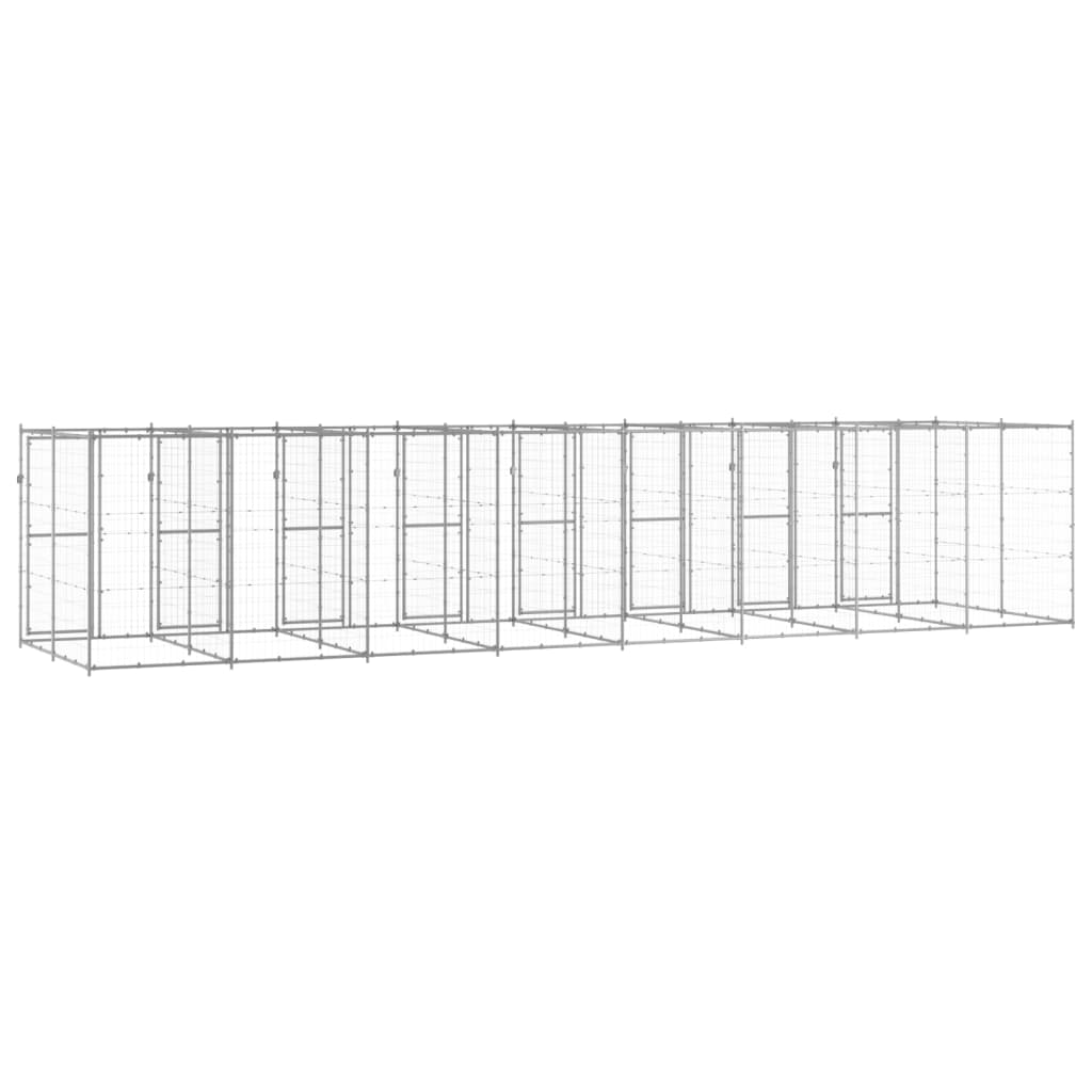 Outdoor Dog Kennel Galvanised Steel 19.36 m²