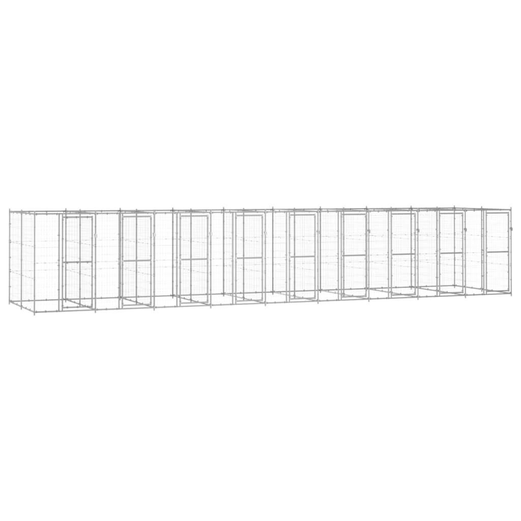 Outdoor Dog Kennel Galvanised Steel 21.78 m²