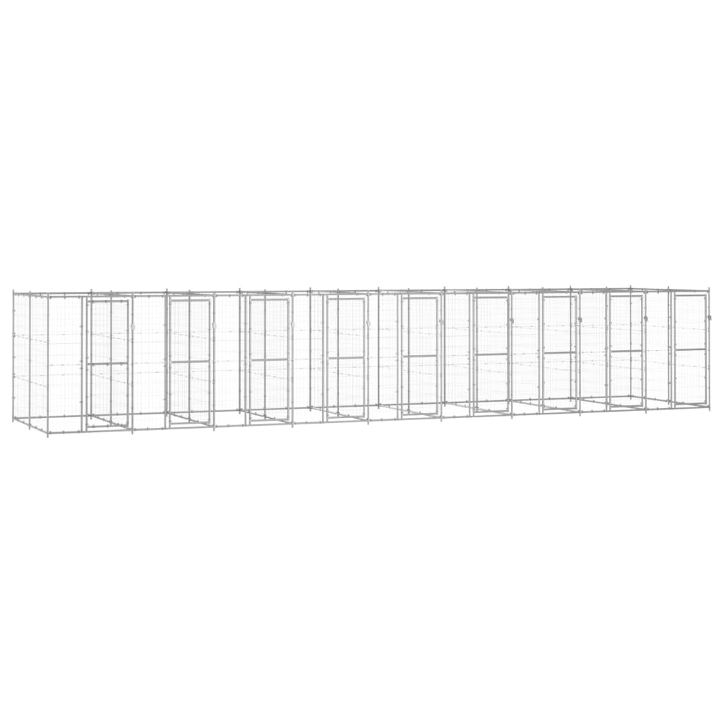 Outdoor Dog Kennel Galvanised Steel 21.78 m²