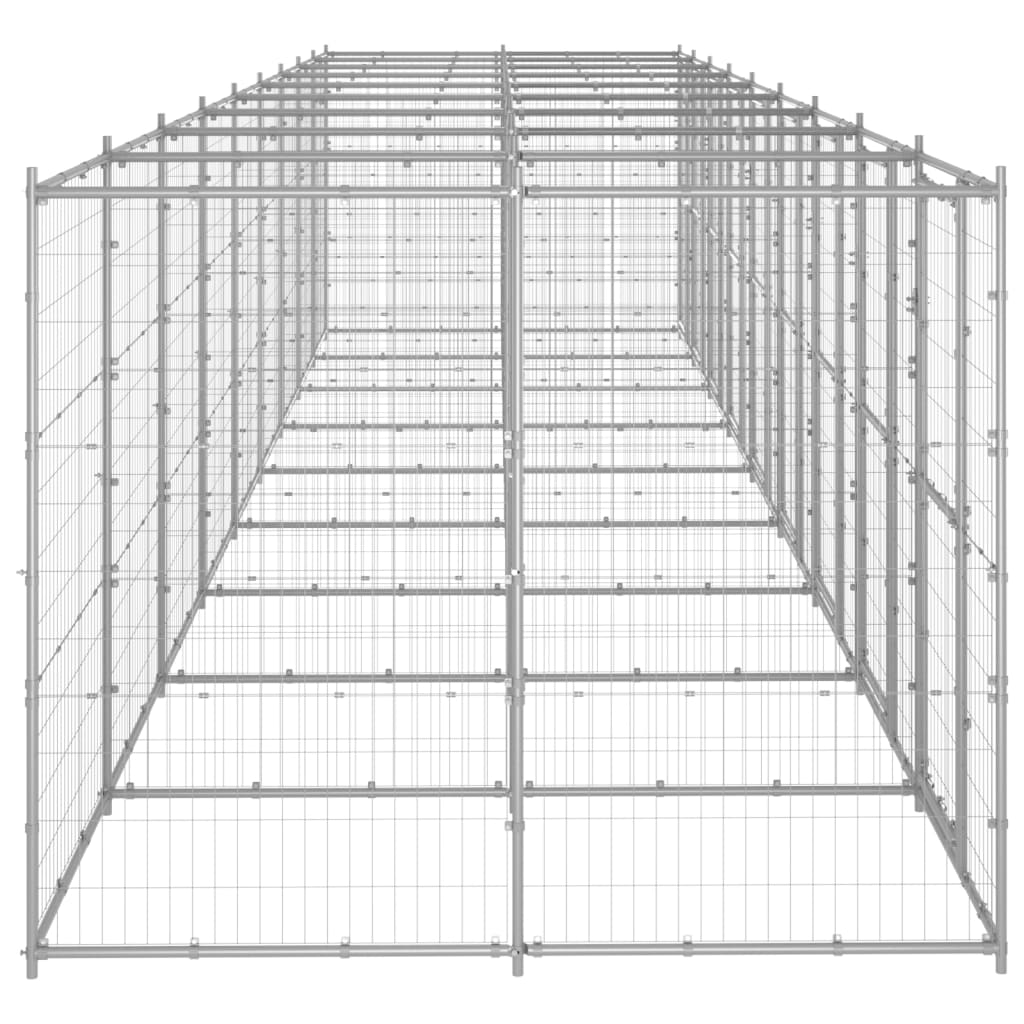 Outdoor Dog Kennel Galvanised Steel 21.78 m²