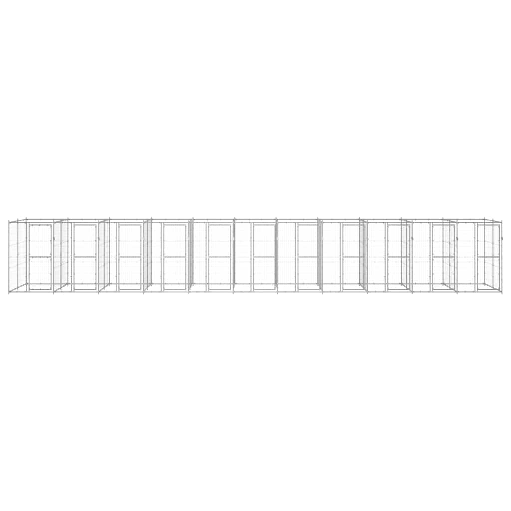 Outdoor Dog Kennel Galvanised Steel 26,62 m²