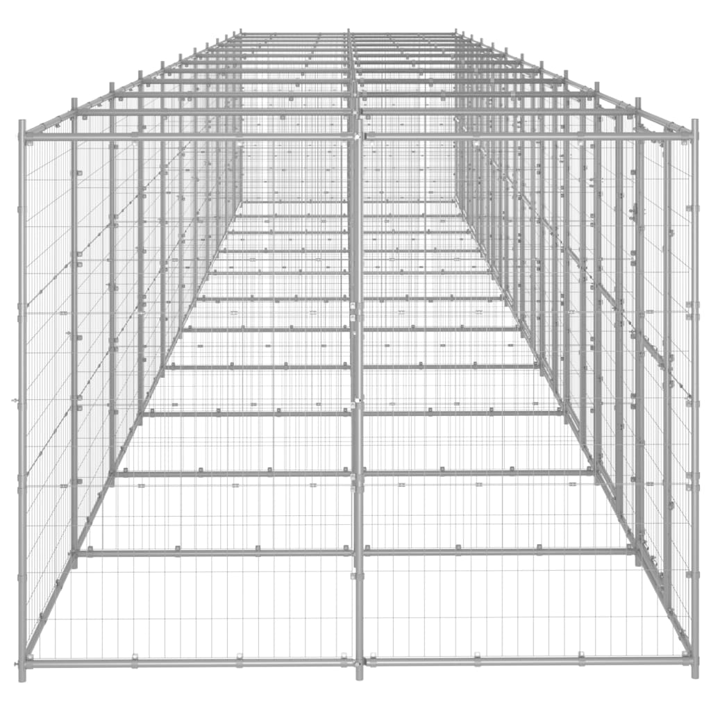 Outdoor Dog Kennel Galvanised Steel 26.62 m²