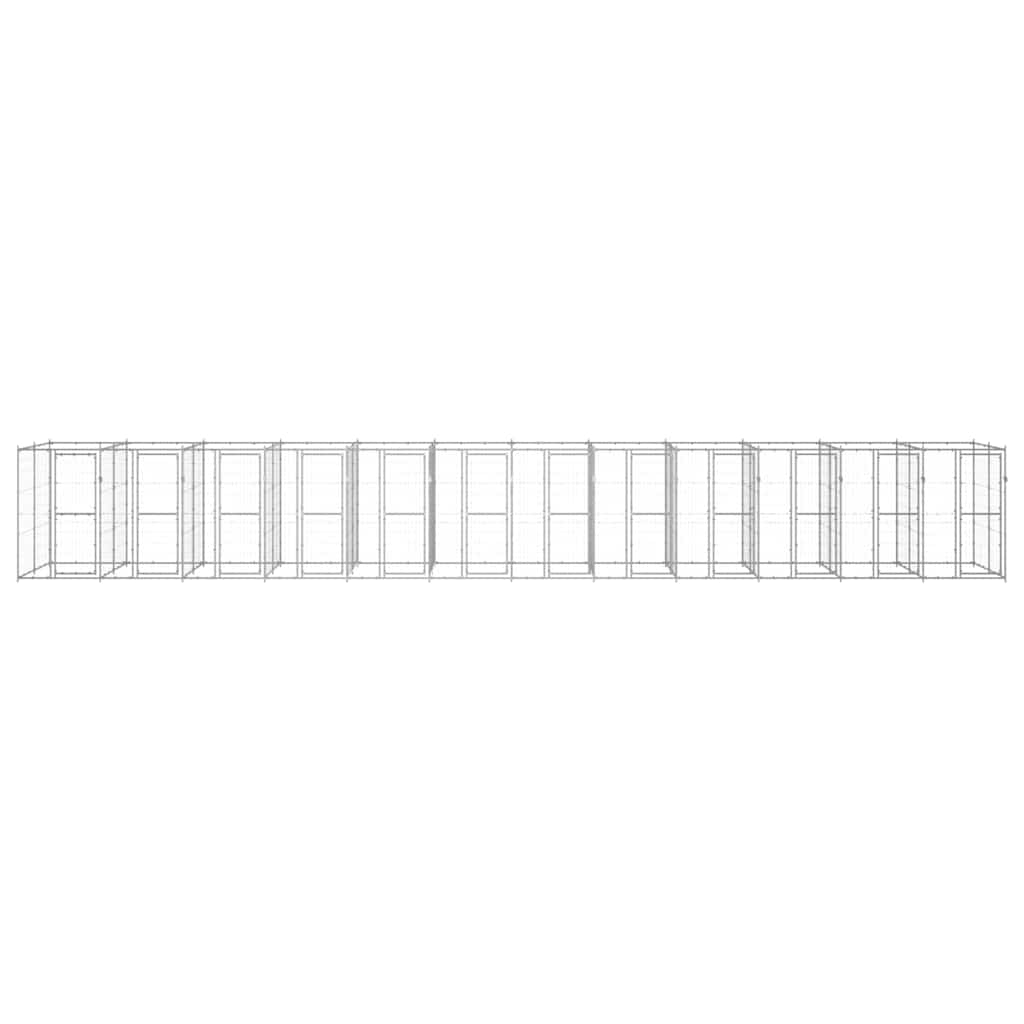Outdoor Dog Kennel Galvanised Steel 29,04 m²