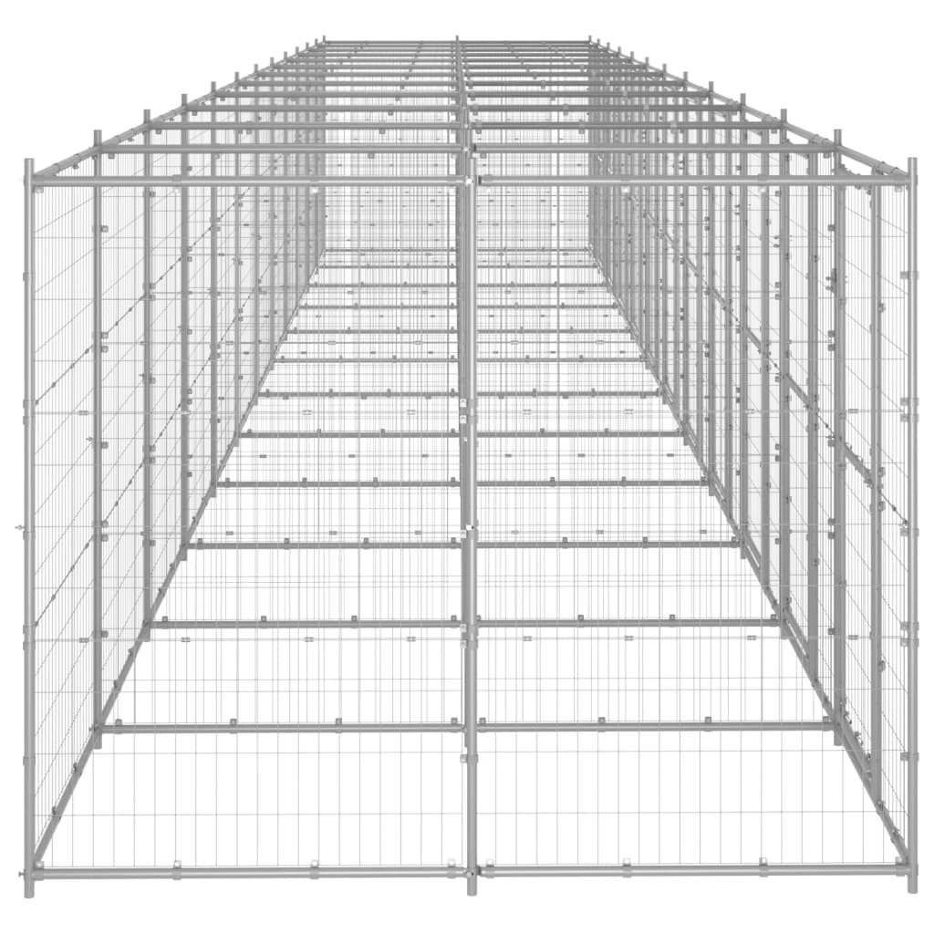 Outdoor Dog Kennel Galvanised Steel 29.04 m²