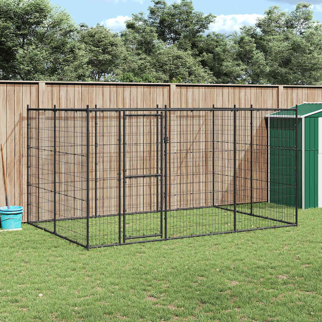 Outdoor Dog Kennel Steel 7.26 m²