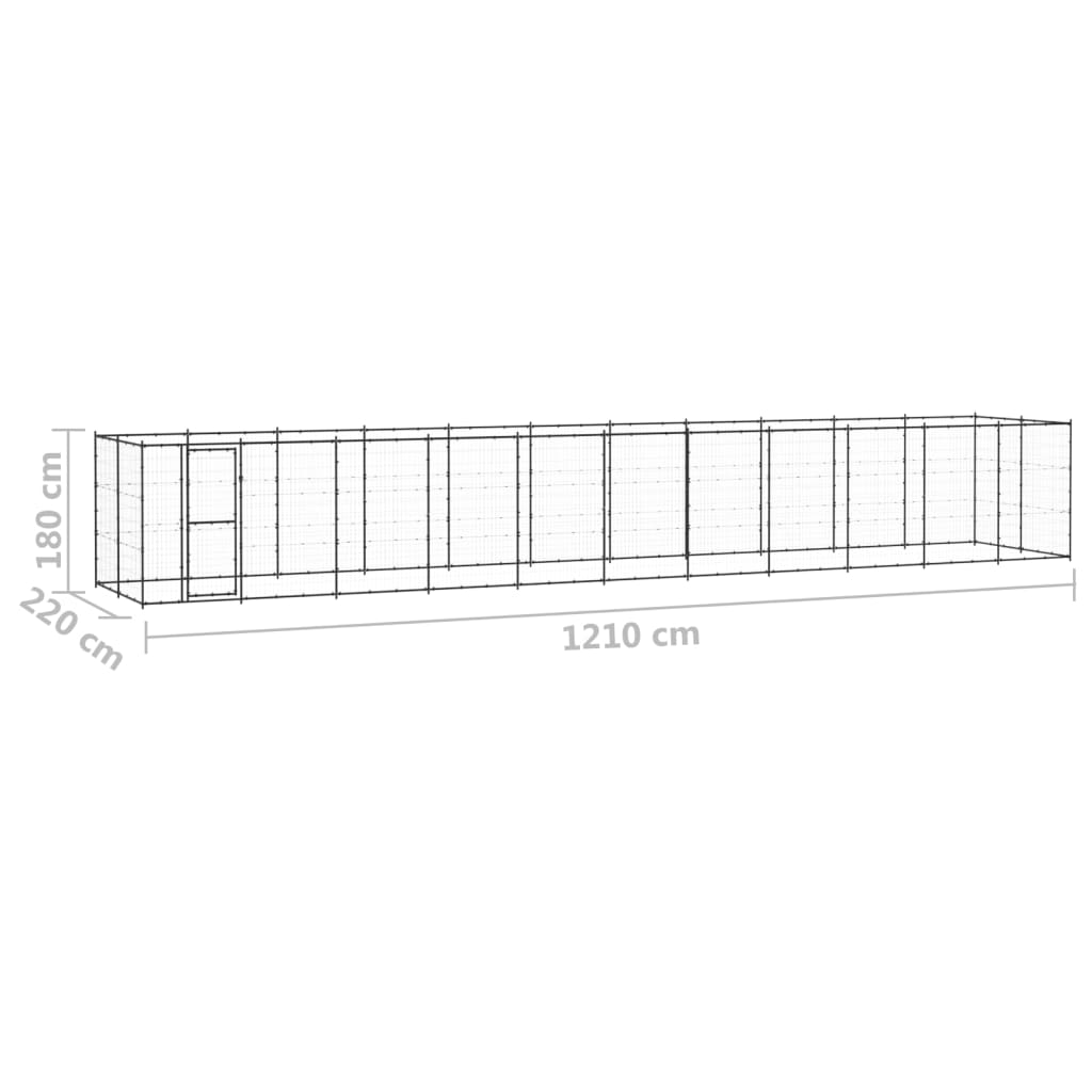 Outdoor Dog Kennel Steel 26.62 m²