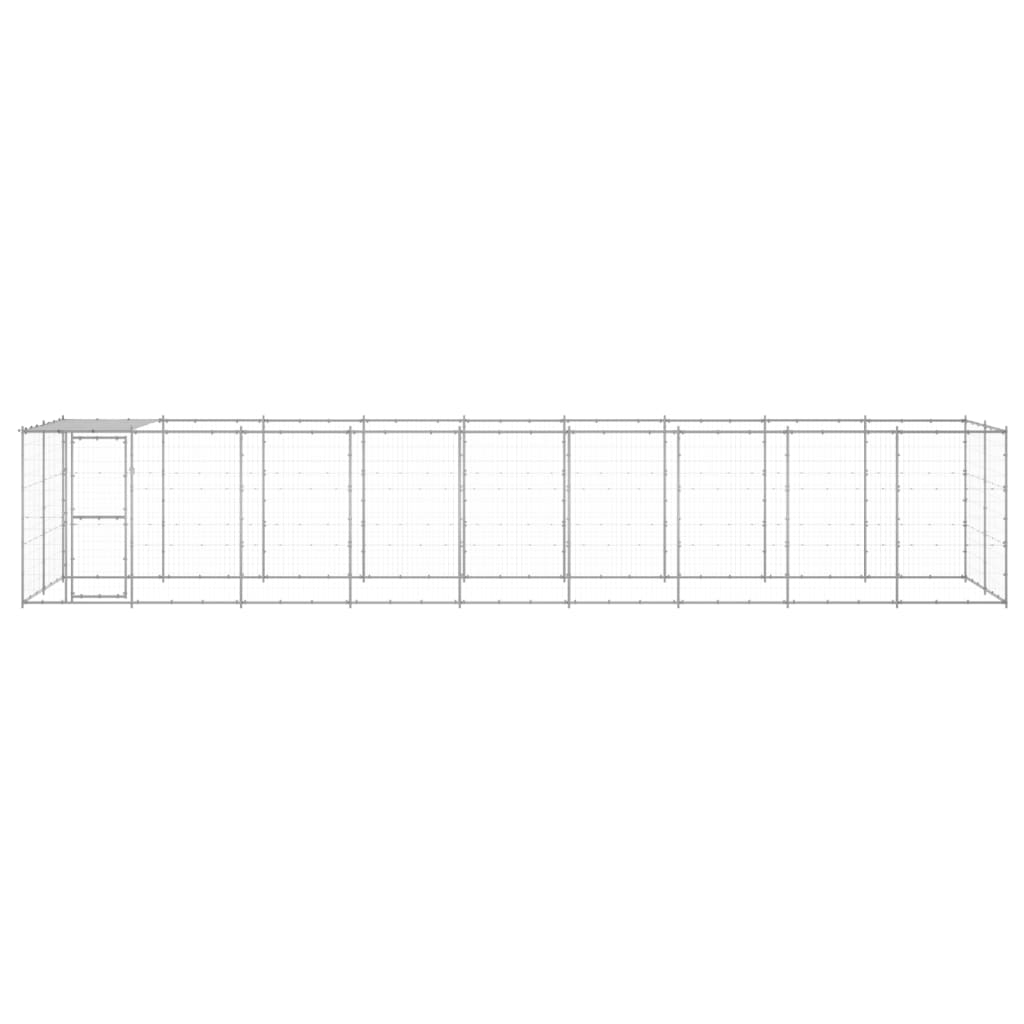 Outdoor Dog Kennel Galvanised Steel with Roof 21.78 m²