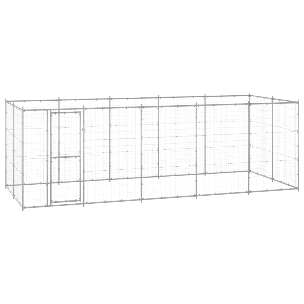 Outdoor Dog Kennel Galvanised Steel 12.1 m²