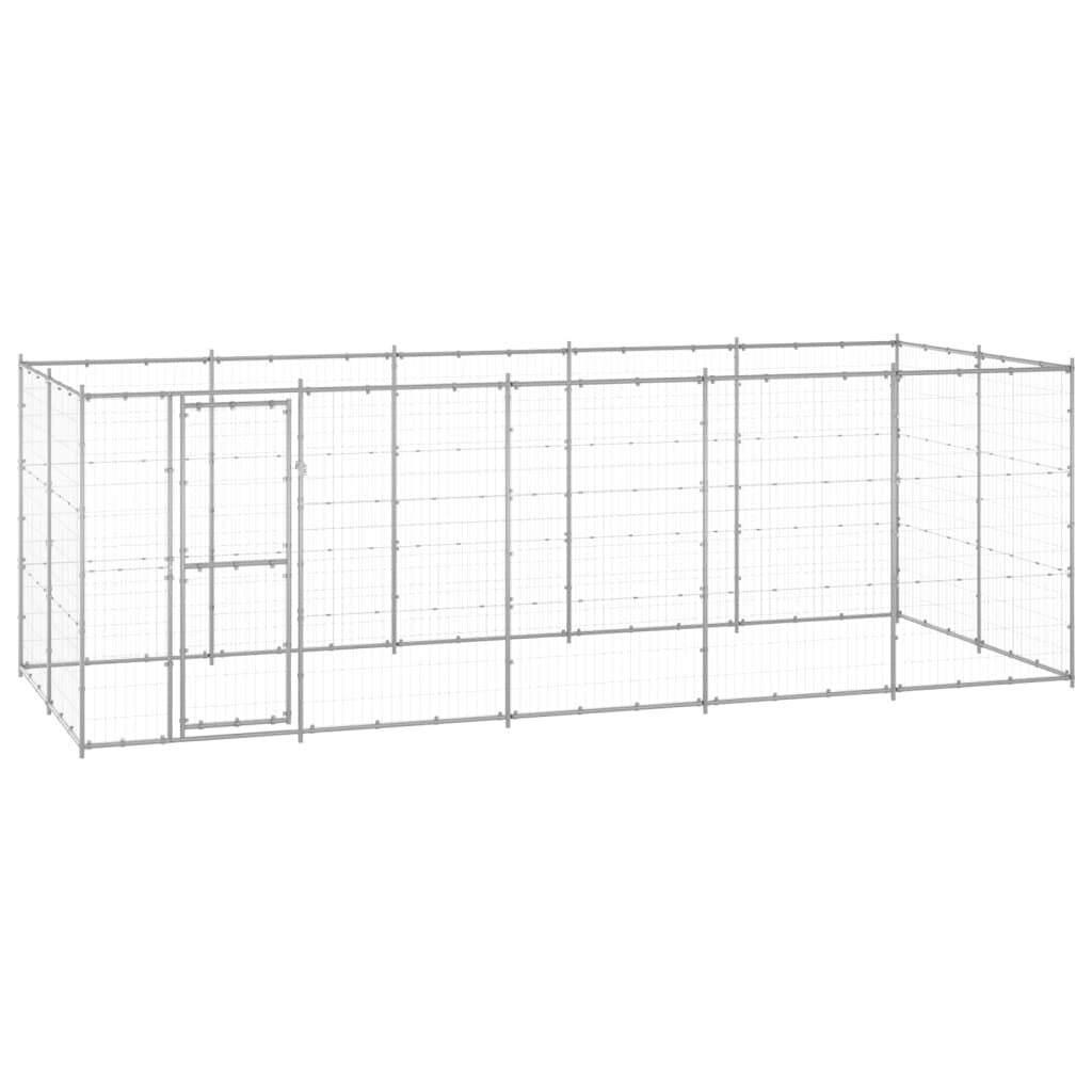 Outdoor Dog Kennel Galvanised Steel 12.1 m²