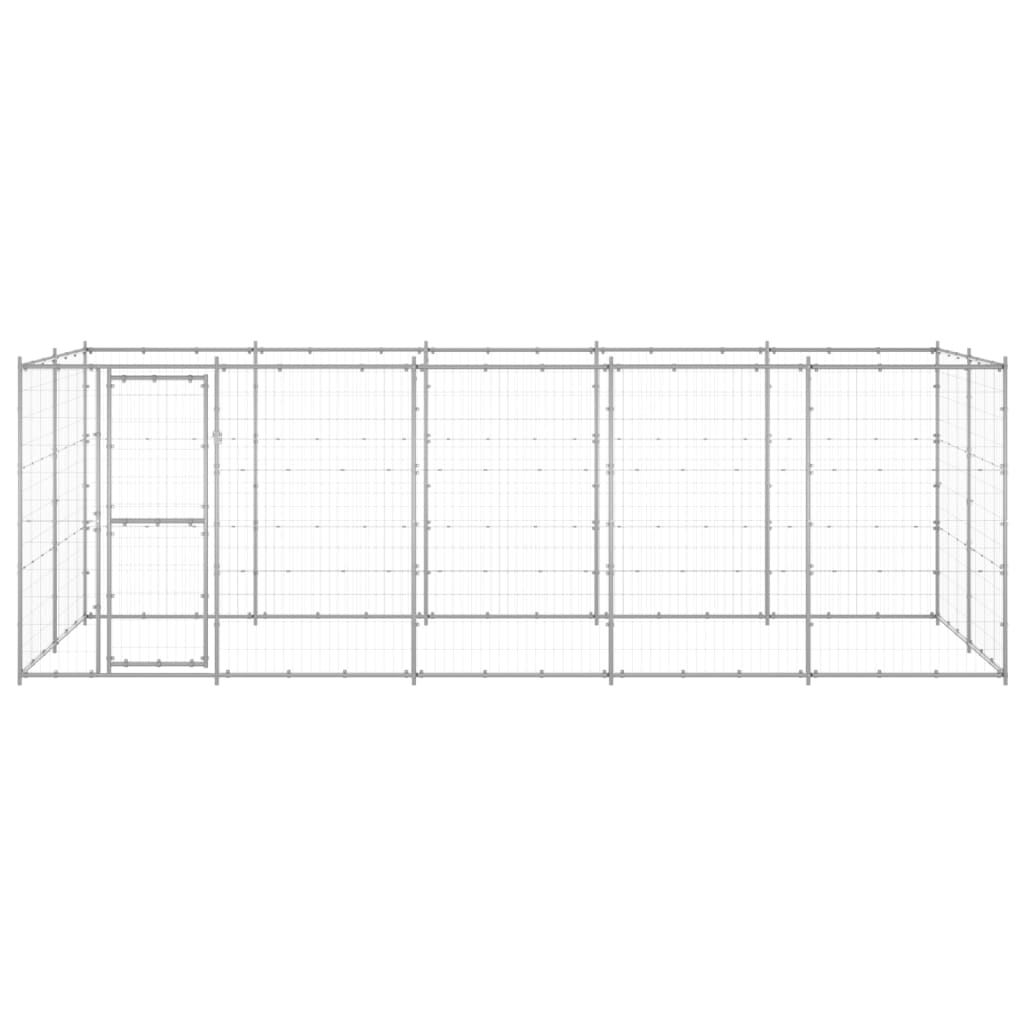 Outdoor Dog Kennel Galvanised Steel 12.1 m²