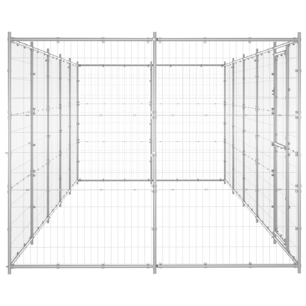 Outdoor Dog Kennel Galvanised Steel 12.1 m²