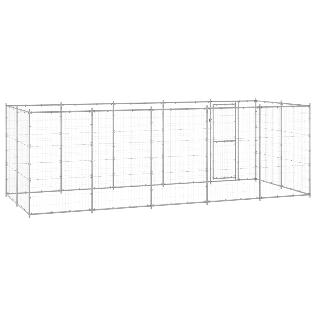 Outdoor Dog Kennel Galvanised Steel 12.1 m²