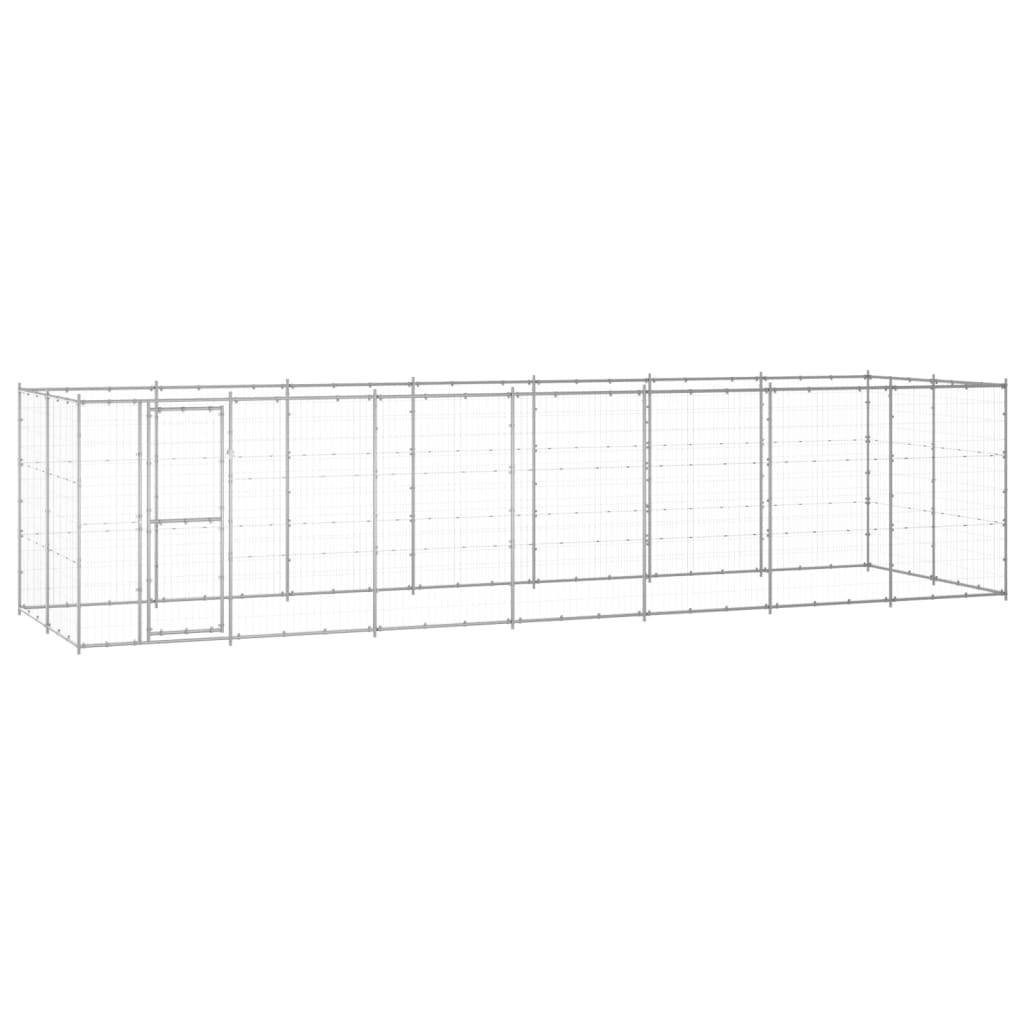 Outdoor Dog Kennel Galvanised Steel 16.94 m²