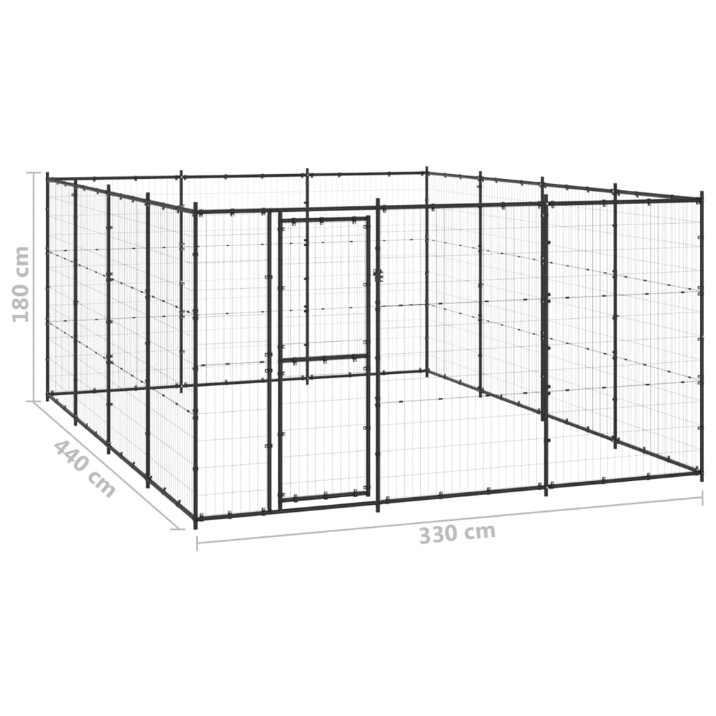 Outdoor Dog Kennel Steel 14.52 m²