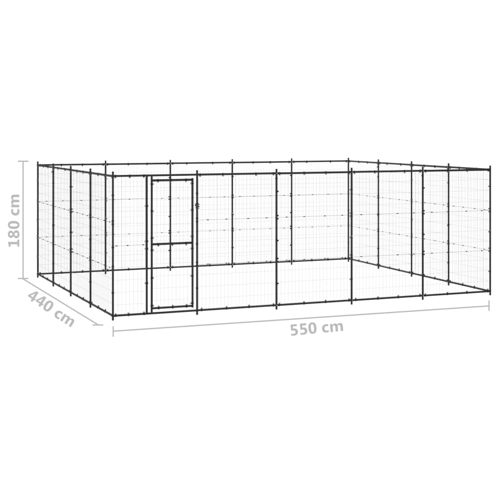 Outdoor Dog Kennel Steel 24.2 m²