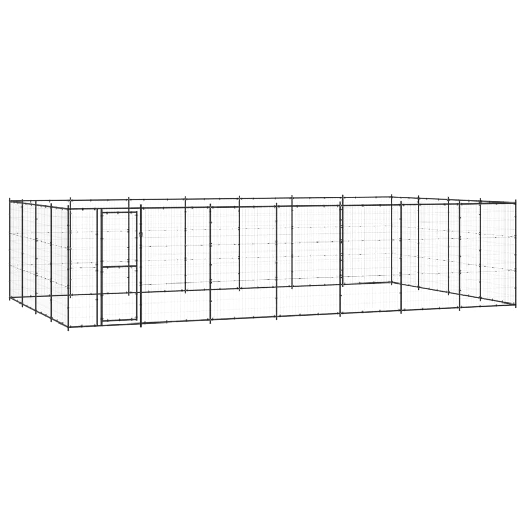 Outdoor Dog Kennel Steel 33.88 m²