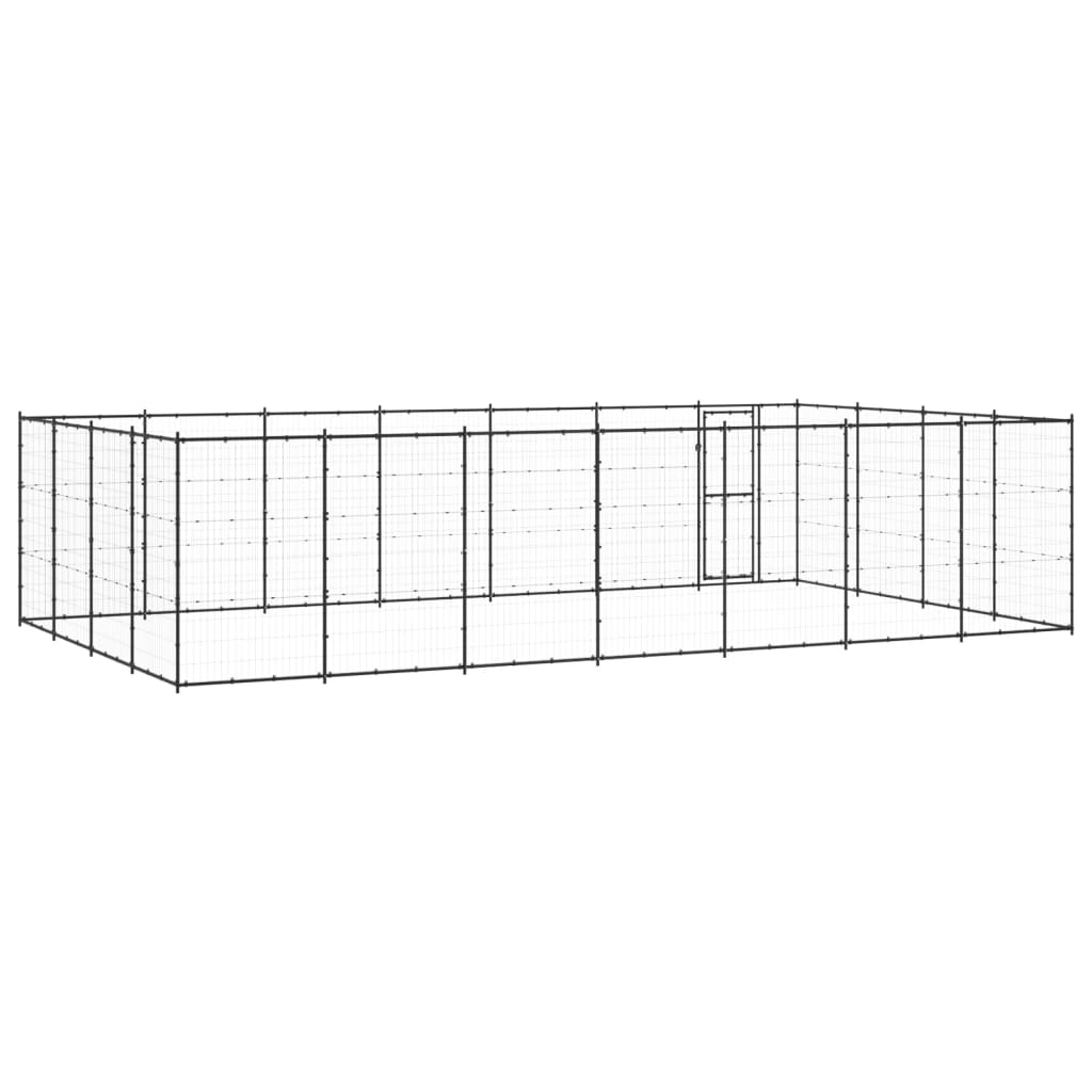 Outdoor Dog Kennel Steel 33.88 m²