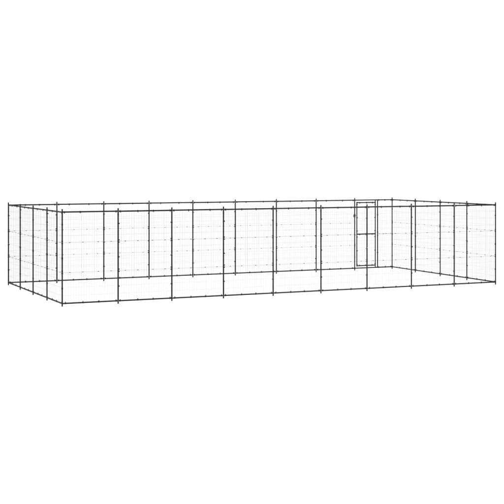 Outdoor Dog Kennel Steel 43.56 m²