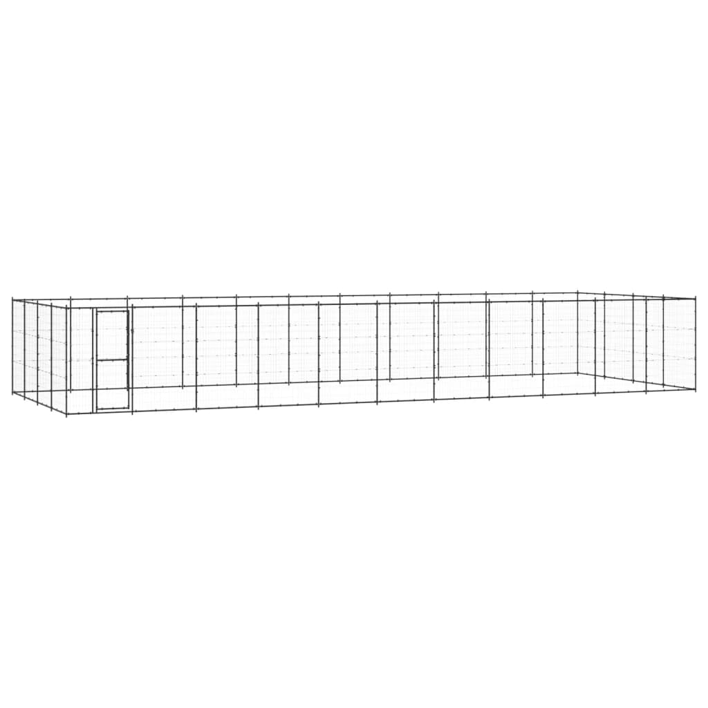 Outdoor Dog Kennel Steel 53.24 m²
